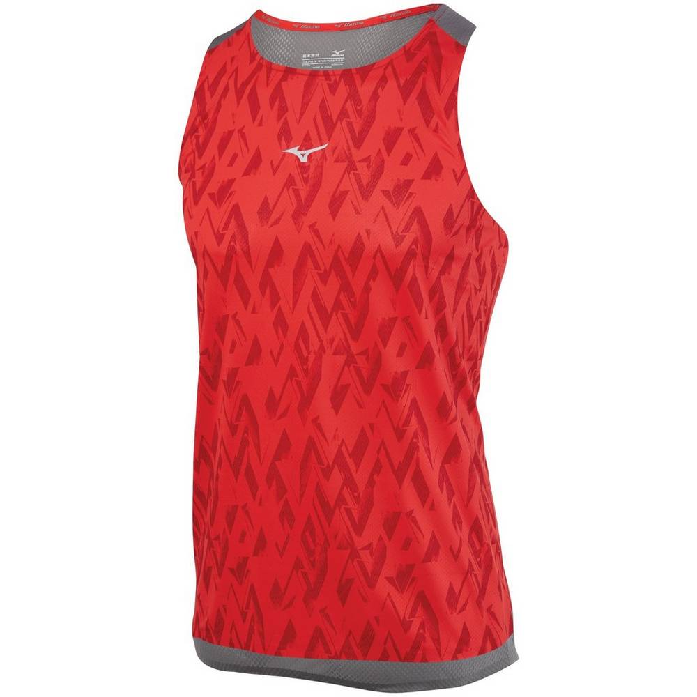 Camiseta De Tirantes Mizuno Elite Aero Hombre Rojas España BWDT-13580